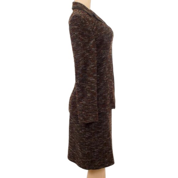 ST. JOHN KNIT TWEED SUIT WITH LEATHER TRIM - Picture 11 of 12